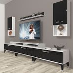 Decoraktiv Ekoflex 270DA Mdf Silver Beyaz Siyah Tv Sehpa Ünitesi