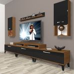 Decoraktiv Ekoflex 270DA Slm Silver Ceviz Siyah Tv Sehpa Ünitesi