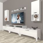 Decoraktiv Ekoflex 270DA Slm Silver Parlak Beyaz Tv Sehpa Ünitesi