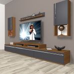 Decoraktiv Ekoflex 270TA Mdf Ceviz Antrasit Tv Sehpa Ünitesi