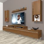 Decoraktiv Ekoflex 270TA Mdf Krom Ayaklı Naturel Ceviz Tv Sehpa Ünitesi