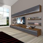 Decoraktiv Ekoflex 360Y Mdf Ceviz Antrasit Tv Sehpa Ünitesi