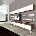 Decoraktiv Ekoflex 360Y Mdf Gold Beyaz Ceviz Tv Sehpa Ünitesi