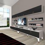 Decoraktiv Ekoflex 360Y Mdf Gold Beyaz Siyah Tv Sehpa Ünitesi