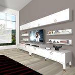Decoraktiv Ekoflex 360Y Mdf Gold Parlak Beyaz Tv Sehpa Ünitesi