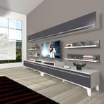 Decoraktiv Ekoflex 360Y Mdf Silver Beyaz Antrasit Tv Sehpa Ünitesi