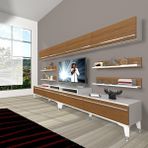 Decoraktiv Ekoflex 360Y Mdf Silver Beyaz Ceviz Tv Sehpa Ünitesi