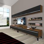 Decoraktiv Ekoflex 360Y Mdf Silver Siyah Ceviz Tv Sehpa Ünitesi