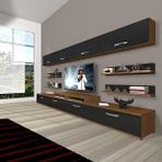 Decoraktiv Ekoflex 360Y Slm Ceviz Siyah Tv Sehpa Ünitesi