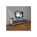 Decoraktiv Ekoflex 4 Mdf Beyaz Antrasit Krom Ayaklı Tv Ünitesi