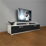 Decoraktiv Ekoflex 4 Slm Beyaz Siyah Tv Sehpa Ünitesi