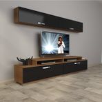 Decoraktiv Ekoflex 5 Slm Ceviz Siyah Tv Sehpa Ünitesi