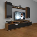 Decoraktiv Ekoflex 7 Slm Ceviz Siyah Tv Sehpa Ünitesi