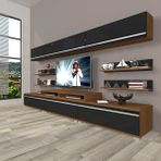 Decoraktiv Ekoflex 8Y Mdf Ceviz Siyah Tv Sehpa Ünitesi