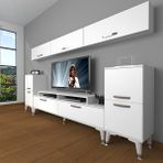 Decoraktiv Ekoflex 9 Slm Silver Parlak Beyaz Tv Sehpa Ünitesi