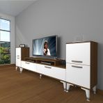 Decoraktiv Ekoflex ON2 Slm Silver Ceviz Beyaz Tv Sehpa Ünitesi