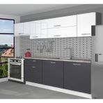 Decoraktiv Ekol 240 Mdf Hazır Mutfak Dolabı - Tezgah Dahil - Antrasit Beyaz - Antrasit - Beyaz
