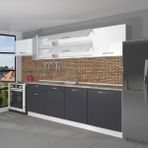 Decoraktiv Ekol 280 Mdf Hazır Mutfak Dolabı - Tezgah Dahil - Antrasit Beyaz - Antrasit - Beyaz