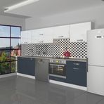 Decoraktiv Elite 280y Mdf Ankastre Fırın Modüllü Hazır Mutfak Dolabı - Tezgah Dahil - Antrasit - Beyaz