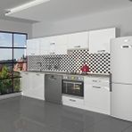 Decoraktiv Elite 280y Mdf Ankastre Fırın Modüllü Hazır Mutfak Dolabı - Tezgah Dahil - Parlak Beyaz