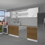Decoraktiv Elite 280Y MDF Hazır Mutfak Dolabı Ceviz - Beyaz Modern Tasarım Geniş Depolama