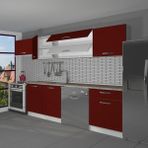 Decoraktiv Elite 280Y MDF Hazır Mutfak Dolabı - Tezgah Dahil - Bordo