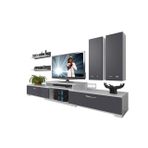 Decoraktiv Flex 5D130 MDF Beyaz Siyah Tv Ünitesi