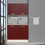 Decoraktiv Mini 100 Mdf Hazır Mutfak Dolabı Bordo