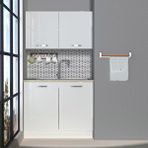 Decoraktiv Mini 100 Mdf Hazır Mutfak Dolabı Parlak Beyaz