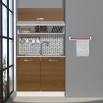 Decoraktiv Mini 100t MDF Hazır Mutfak Dolabı - Tezgah Dahil - Naturel Ceviz