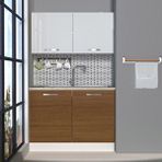 Decoraktiv Mini 120 Mdf Hazır Mutfak Dolabı Ceviz Beyaz