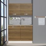 Decoraktiv Mini 120 MDF Hazır Mutfak Dolabı Laminat Tezgah ile Doğal Renk Seçenekleri