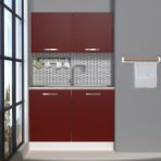 Decoraktiv Mini 120 MDF Hazır Mutfak Dolabı - Tezgah Dahil - Bordo