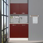 Decoraktiv Mini 90 MDF Hazır Mutfak Dolabı - Tezgah Dahil - Bordo