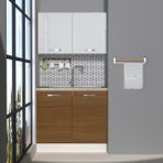 Decoraktiv Mini 90 MDF Hazır Mutfak Dolabı - Tezgah Dahil - Ceviz - Beyaz
