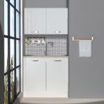 Decoraktiv Mini 90 MDF Hazır Mutfak Dolabı - Tezgah Dahil - Parlak Beyaz