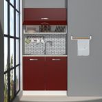 Decoraktiv Mini 90y Mdf Hazır Mutfak Dolabı Bordo