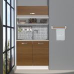 Decoraktiv Mini 90Y MDF Hazır Mutfak Dolabı - Tezgah Dahil - Naturel Ceviz