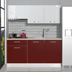 Decoraktiv Naturel 160 Mdf Hazır Mutfak Dolabı Bordo Beyaz