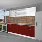 Decoraktiv Prestij 280 Mdf Hazır Mutfak Dolabı Bordo Beyaz