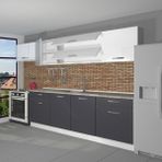 Decoraktiv Prestij 280 Mdf Hazır Mutfak Dolabı - Tezgah Dahil - Antrasit Beyaz - Antrasit - Beyaz