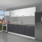 Decoraktiv Smart 280 Mdf Hazır Mutfak Dolabı - Tezgah Dahil - Antrasit Beyaz - Antrasit - Beyaz