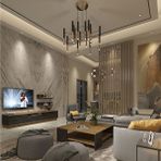 Decoraktiv Trendstyle 4s MDF Tv Ünitesi ve Orta Sehpa 2'li Set - Pera Siyah Mermer