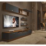 Decoraktiv Trendstyle 5220 Mdf Ceviz Antrasit Tv Ünitesi Tv Sehpası