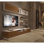 Decoraktiv Trendstyle 5220s Beyaz Ceviz Slm Tv Ünitesi Tv Sehpası