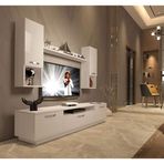 Decoraktiv Trendstyle 5da Parlak Beyaz Slm Tv Ünitesi Tv Sehpası