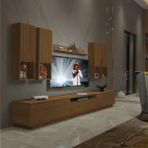 Decoraktiv Trendstyle 8das Naturel Ceviz Mdf Tv Ünitesi Tv Sehpası