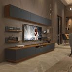 Decoraktiv Trendstyle 8ys Mdf Ceviz Antrasit Tv Ünitesi