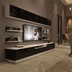 Decoraktiv Trendstyle 8ys Slm Beyaz Siyah Tv Ünitesi
