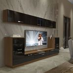 Decoraktiv Trendstyle 9 Mdf Ceviz Siyah Tv Ünitesi